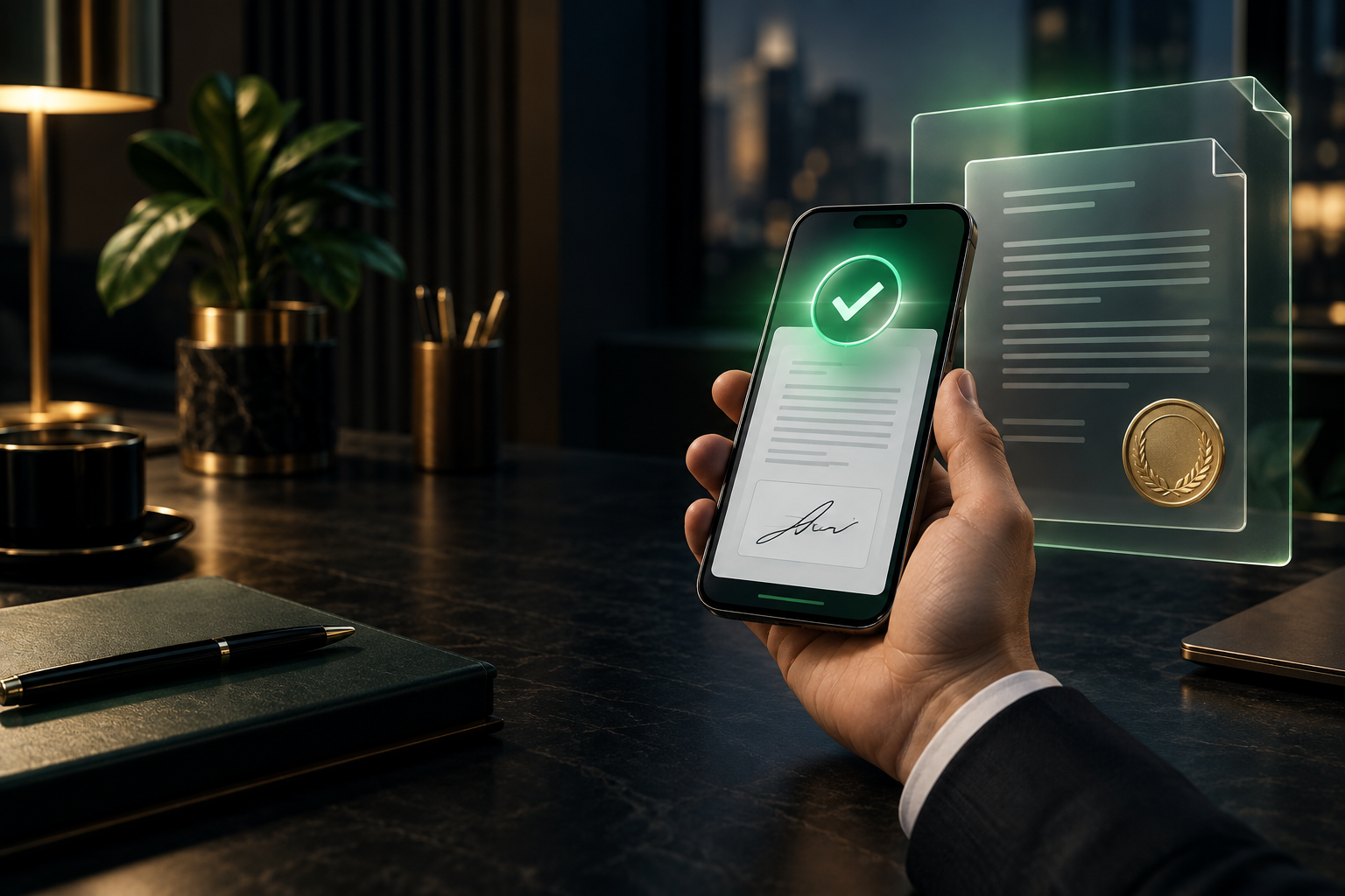 Secure digital document signing on mobile
